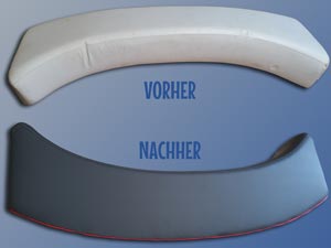 Rückenlehne vom Motorboot (vorher/nachher)