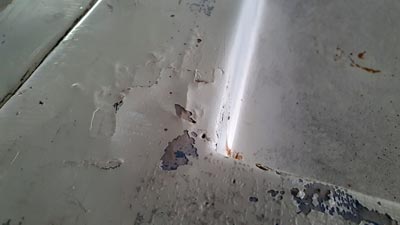 GFK-Schaden am Dach eines Wohnmobil