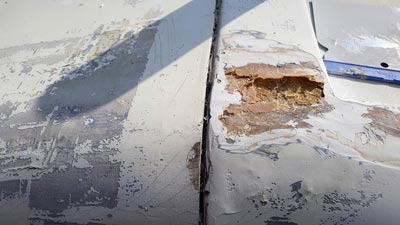 Dach-Schaden eines Wohnmobil